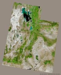 Utah, state of Mainland United States, on solid. Satellite