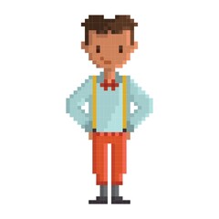 Pixel art man fashion