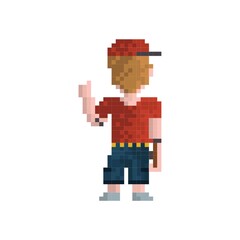 Fototapeta premium Pixel art skateboarder