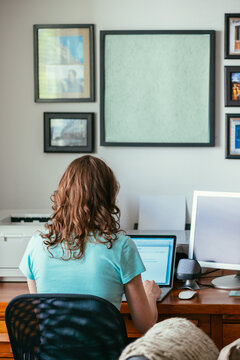 Woman working from home