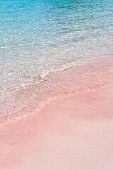 Pink Beach and Splash Wave in Komodo National Park, Indonesia