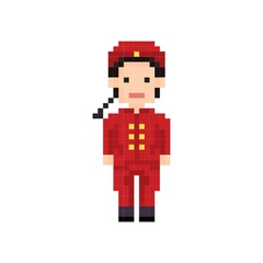 Pixel art Chinese man