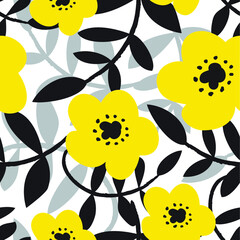cute yellow flower pattern for fabric