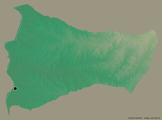 Paysandu, department of Uruguay, on solid. Relief