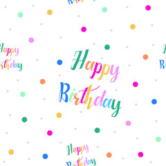 happy birthday alphabet pattern with colorful circle