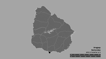 Location of Rio Negro, department of Uruguay,. Bilevel