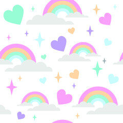 rainbow pattern with love heart and star ornament