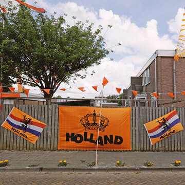 Dutch street decorated for the World Cup