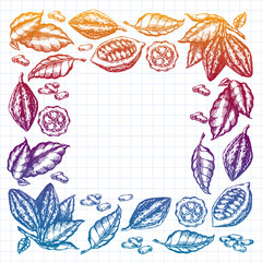 Cocoa beans illustration. gradient new style, colorful, variegated illustration. Chocolate cocoa beans. Vector illustration