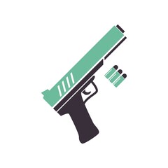 handgun with bullets