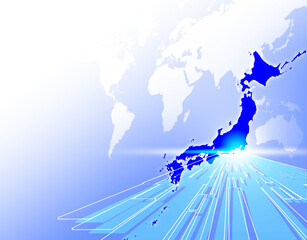 ビジネスイメージ　ビジネス背景　世界地図　日本地図　グローバル　