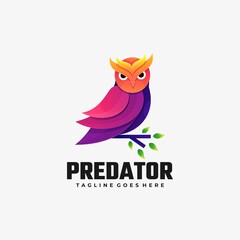 Vector Logo Illustration Predator Gradient Colorful Style.
