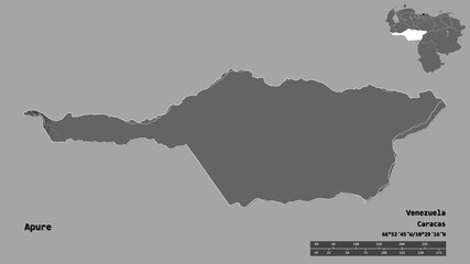 Fototapeta premium Apure, state of Venezuela, zoomed. Bilevel