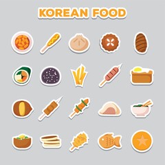 set of korean food icons