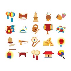 set of south korea icons