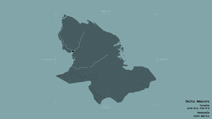 Delta Amacuro - Venezuela. Bounding box. Administrative