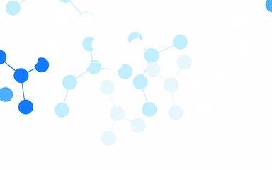 Light BLUE vector background with forms of artificial intelligence.