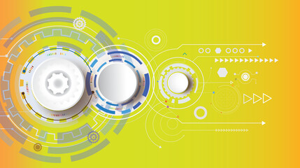 Illustration Hi-tech digital technology design colorful on circuit board