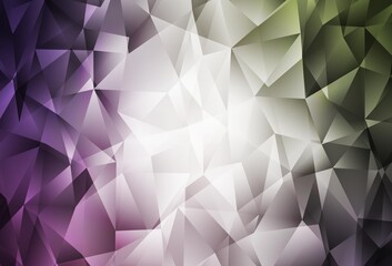 Light Pink, Green vector triangle mosaic background.
