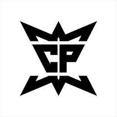 CP Logo monogram with crown up down side design template