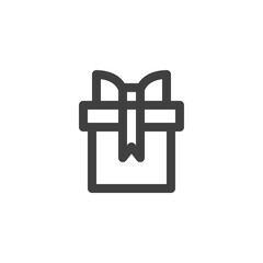 Gift box line icon. linear style sign for mobile concept and web design. Present box with bow ribbon outline vector icon. Symbol, logo illustration. Vector graphics