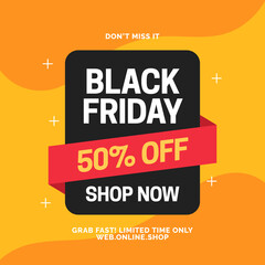 Black friday simple social media poster promotion template design with simple shape vector design.