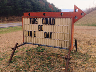 arrow sign with positive message