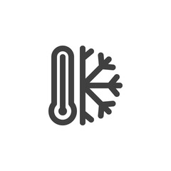 Weather thermometer line icon. linear style sign for mobile concept and web design. Freezy temperature thermometer outline vector icon. Symbol, logo illustration. Vector graphics