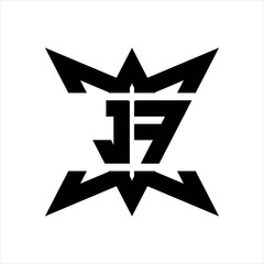 JF Logo monogram with crown up down side design template