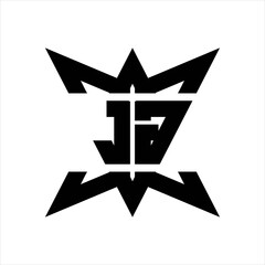 JG Logo monogram with crown up down side design template