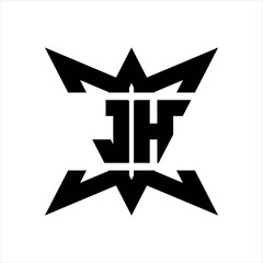 JH Logo monogram with crown up down side design template