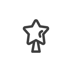Xmas tree star line icon. linear style sign for mobile concept and web design. Christmas star outline vector icon. Symbol, logo illustration. Vector graphics