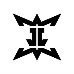 JL Logo monogram with crown up down side design template