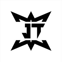 JT Logo monogram with crown up down side design template