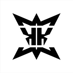 KK Logo monogram with crown up down side design template