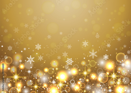 キラキラ 雪の結晶のイルミネーションが美しいクリスマス背景 Brilliancy Wall Mural Brillian Iwozon