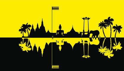 Obraz premium Landmark Important places in Thailand - Background creative modern.