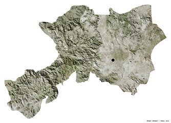 Dhamar, governorate of Yemen, on white. Satellite