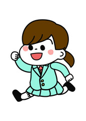 ブレザー女の子　走る