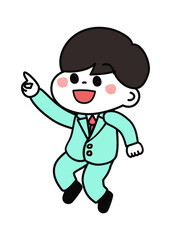 ブレザー男の子　ジャンプ