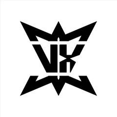 VX Logo monogram with crown up down side design template
