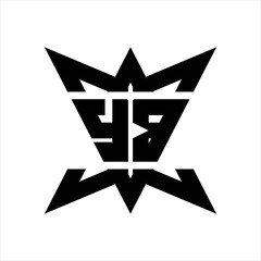 YB Logo monogram with crown up down side design template