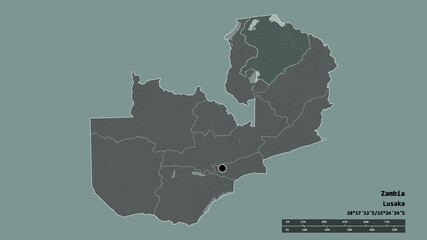 Location of Northern, province of Zambia,. Administrative