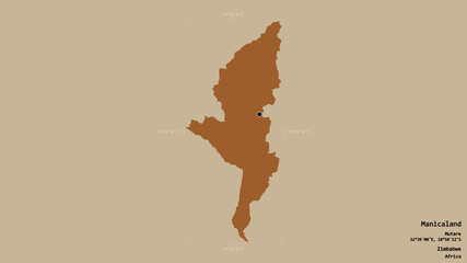 Fototapeta premium Manicaland - Zimbabwe. Bounding box. Pattern