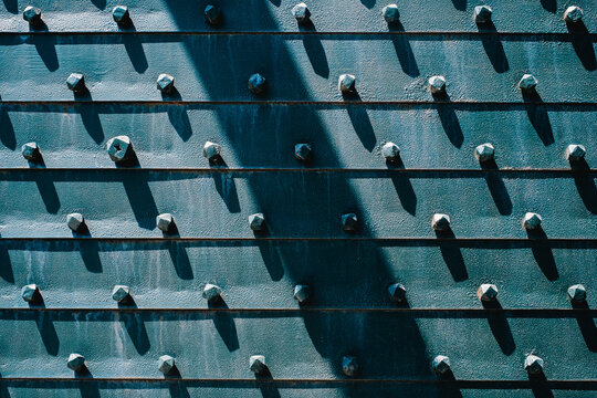 Detail of Blue Metal Surface