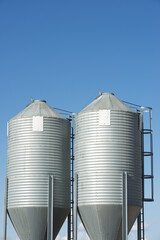Metal tanks in a farm