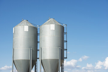 Metal tanks in a farm