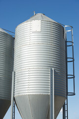 Metal tanks in a farm