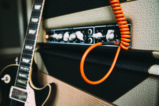 Vacuum Tube Guitar Amplifier and Electric Guitar