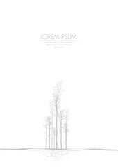 Simple background with bare trees